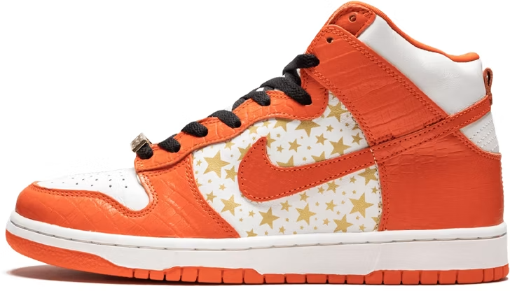 307385-181 Supreme à Nike SB Dunk High "Orange Stars" (Men's)