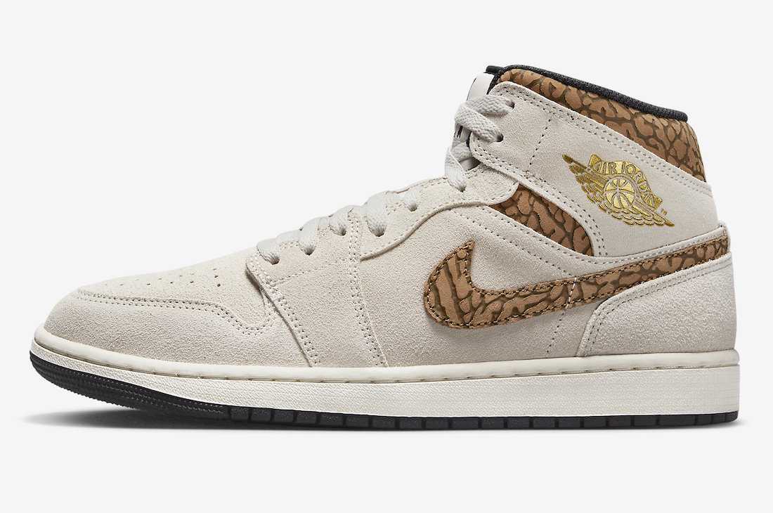 DZ4129-102 Nike Air Jordan 1 Mid SE Brown Elephant (Men's)