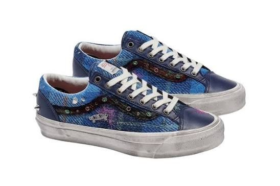 VN000E8VBIP Harris Tweed à Vans Premium Old Skool 36 "Tweed Navy Blue" (Men's)