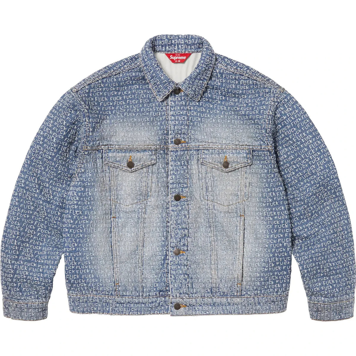 Supreme F*ck Stitch Denim Trucker Jacket Blue