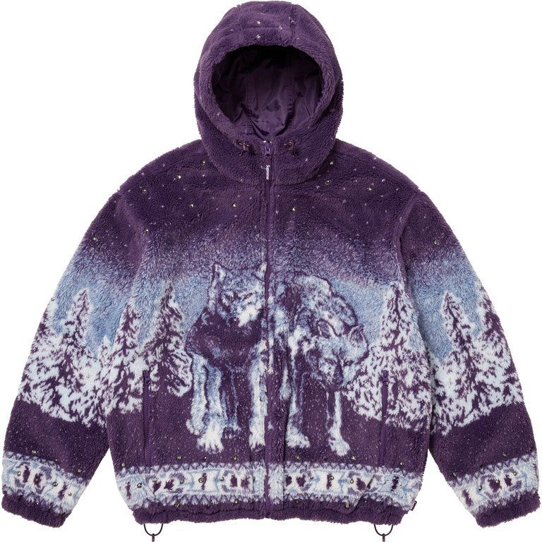 Supreme x B.B. Simon Reversible Hooded Fleece Jacket Purple