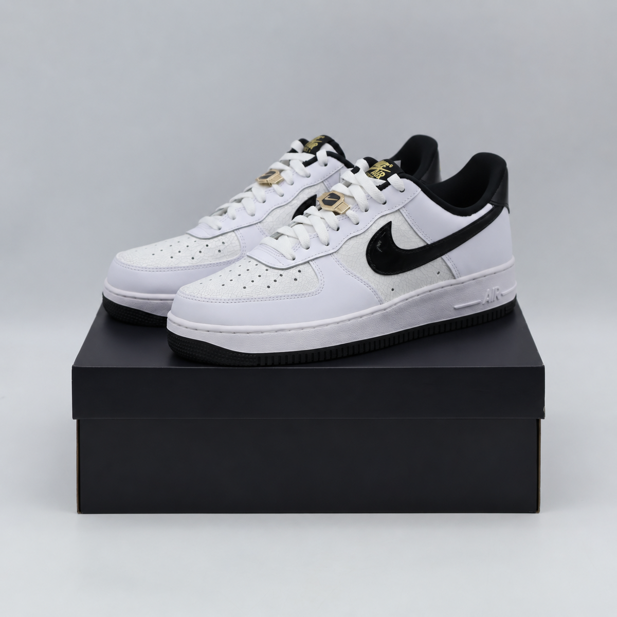DR9866-100 Nike Air Force 1 Low '07 LV8 World Champ White and Black (Men's)