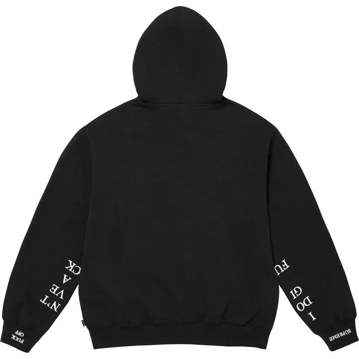 Supreme IDGAF Zip Up Hooded Sweatshirt Black