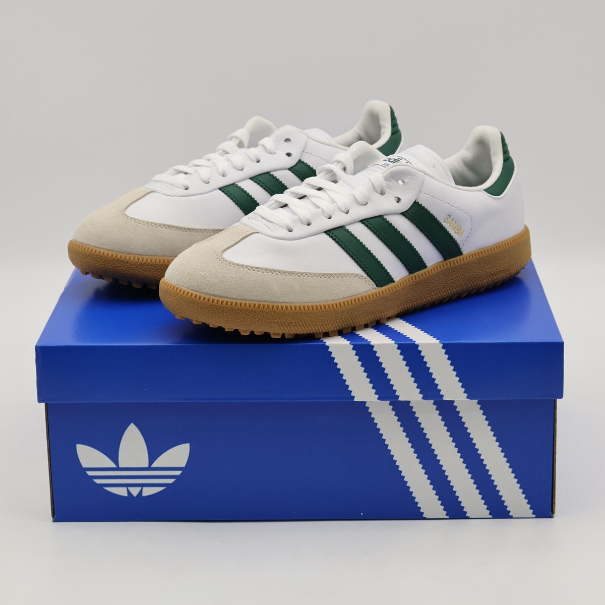 JH6151 adidas Samba Spikeless Golf Cloud White Collegiate Green Gum (Men's)