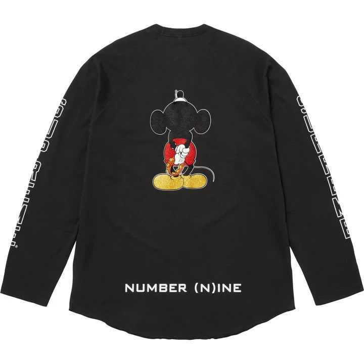 Supreme Number (N)ine Mickey Mouse Raglan L/S Top Black