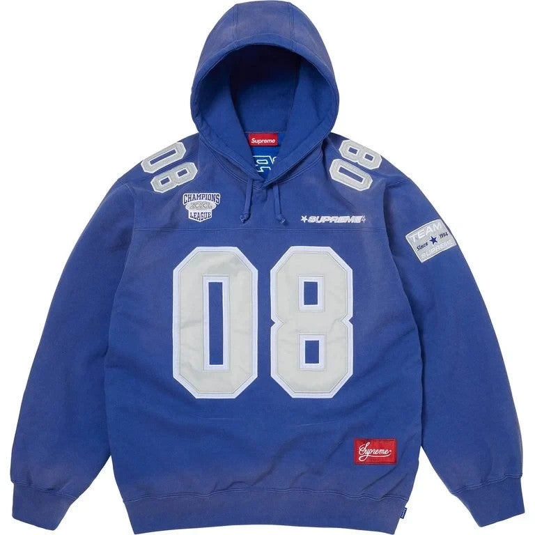 Supreme Football Jersey Hooded Sweatshirt Royal