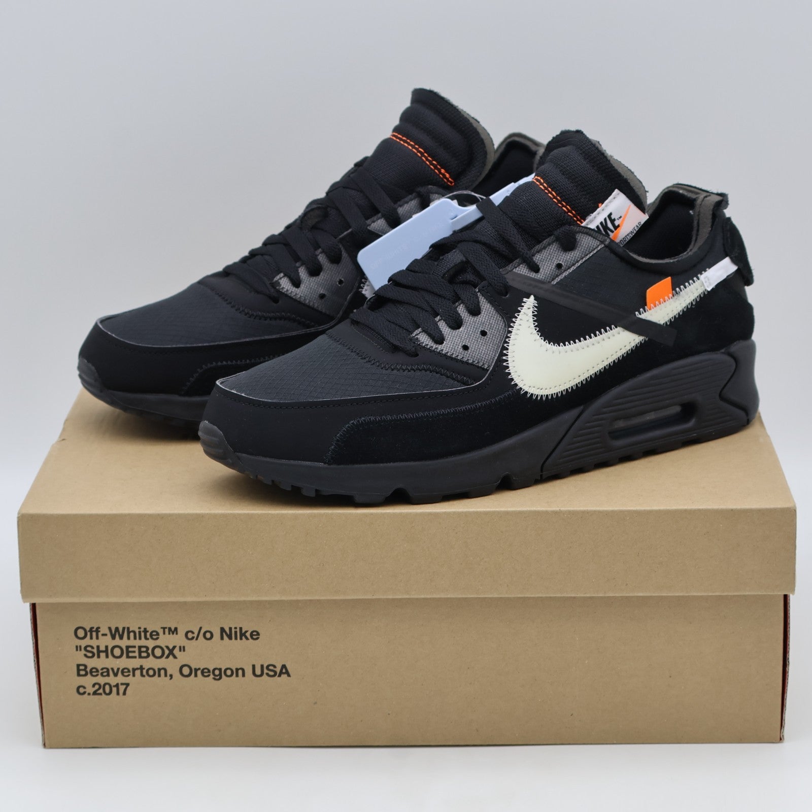AA7293-001 OFF-WHITE NIKE AIR MAX 90 BLACK CORN (Men's)