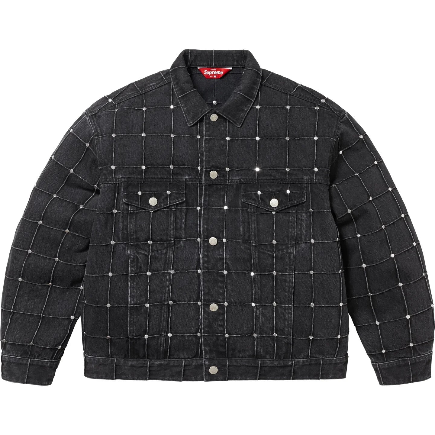 Supreme Studded Seam Denim Trucker Jacket Black