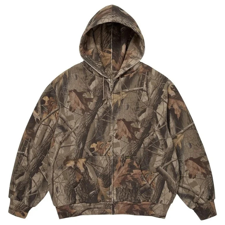 Supreme Reversible Work Zip Up Hooded Sweatshirt Realtree Hardwoods Camo