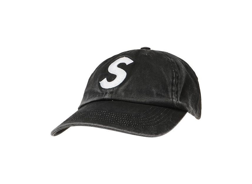 Supreme Pigment Coated S Logo 6-Panel Black