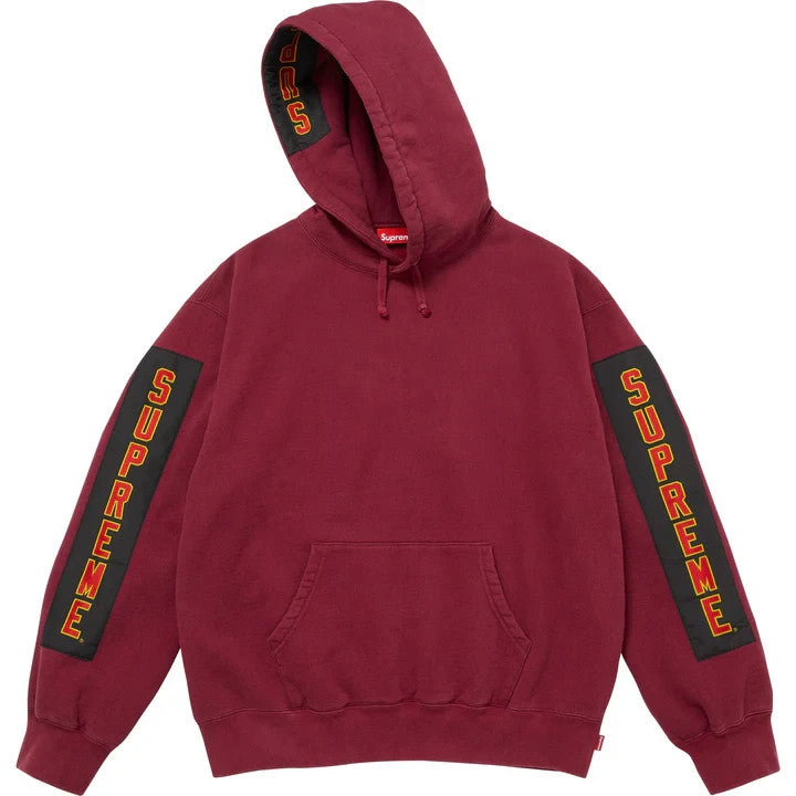 Supreme Woven Patches Hooded Sweatshirt Cardinal