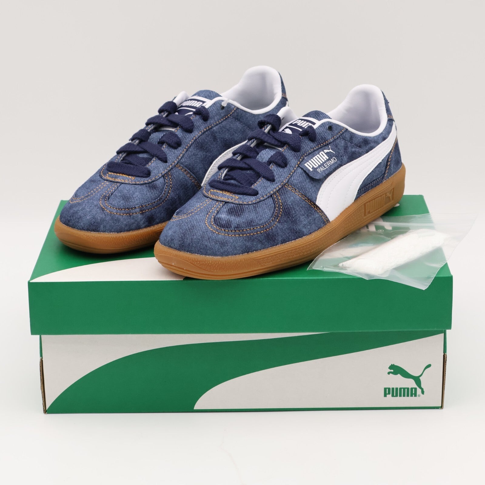 399990-01 atmos pink Puma Palermo Denim Puma Navy Puma White (Men's)