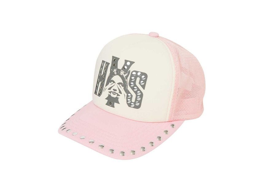 HYSTERIC GLAMOUR See No Evil Studded Mesh Cap Pink