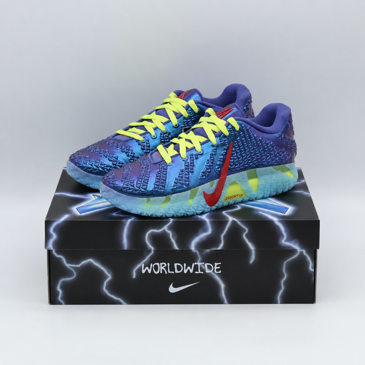 IH1099-400 Nike Ja 3 Uncle Phil EP Blue Chill Fire Red Citron Legend (Men's)