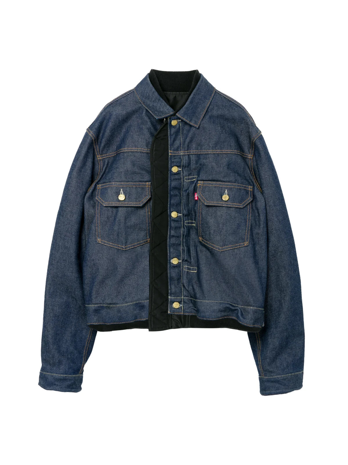 sacai LEVI'S Men's Denim Nylon Twill Reversible Blouson Indigo Black