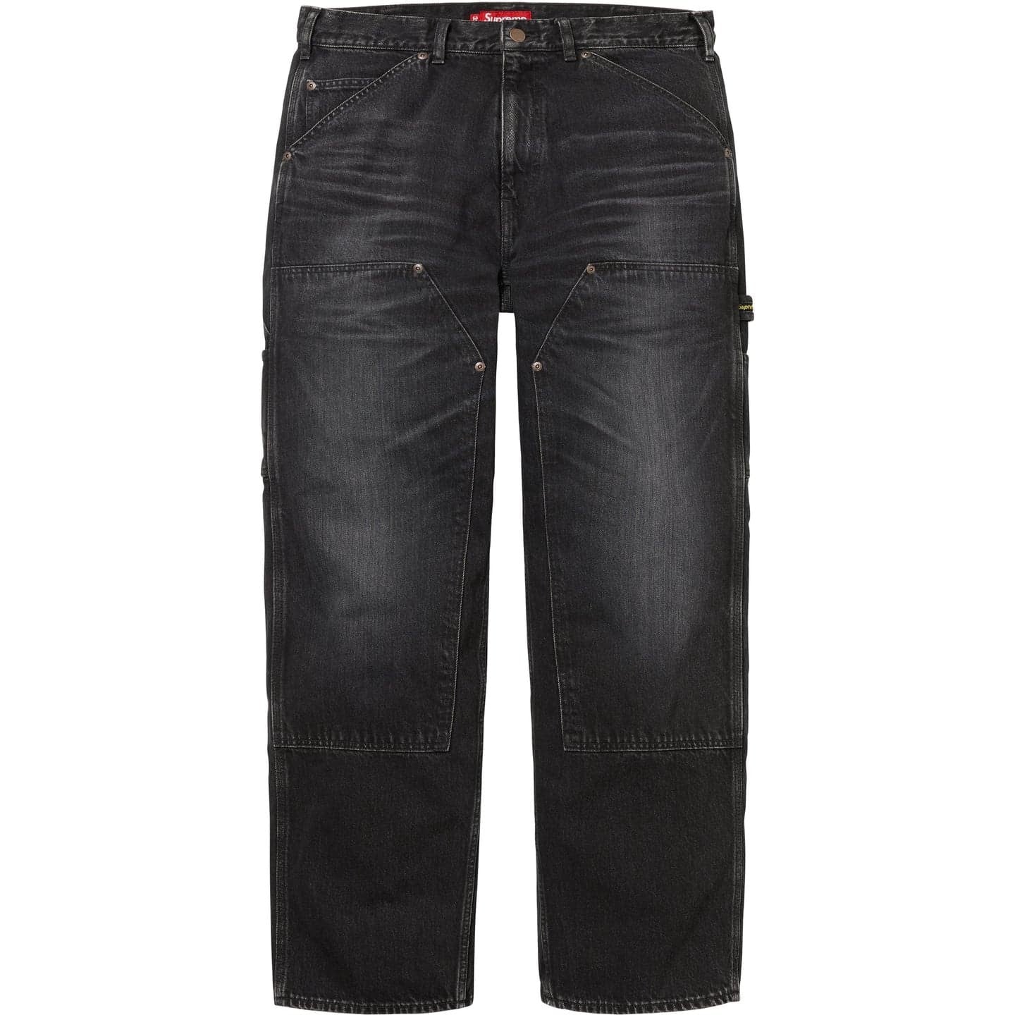 Supreme Worn Double Knee Denim Painter Jean Washed Black