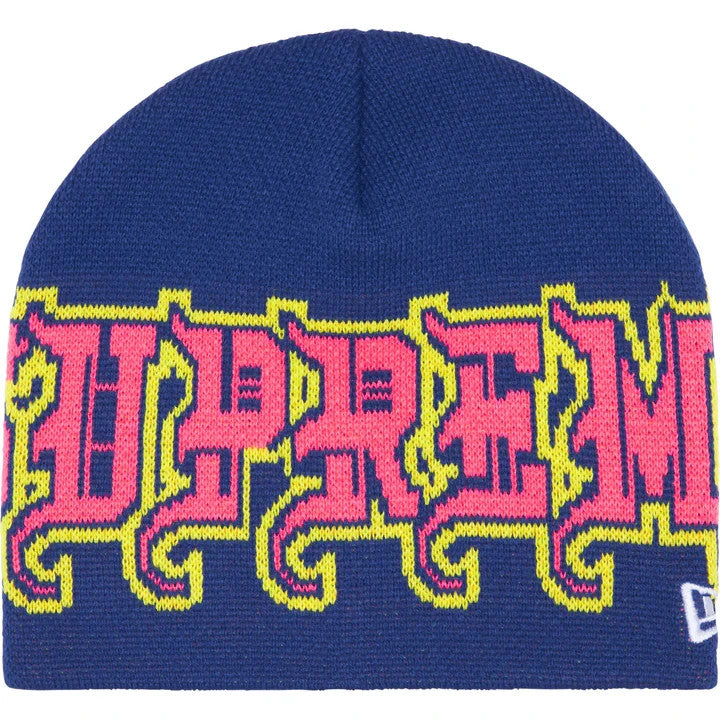 Supreme New Era Outline Beanie Navy