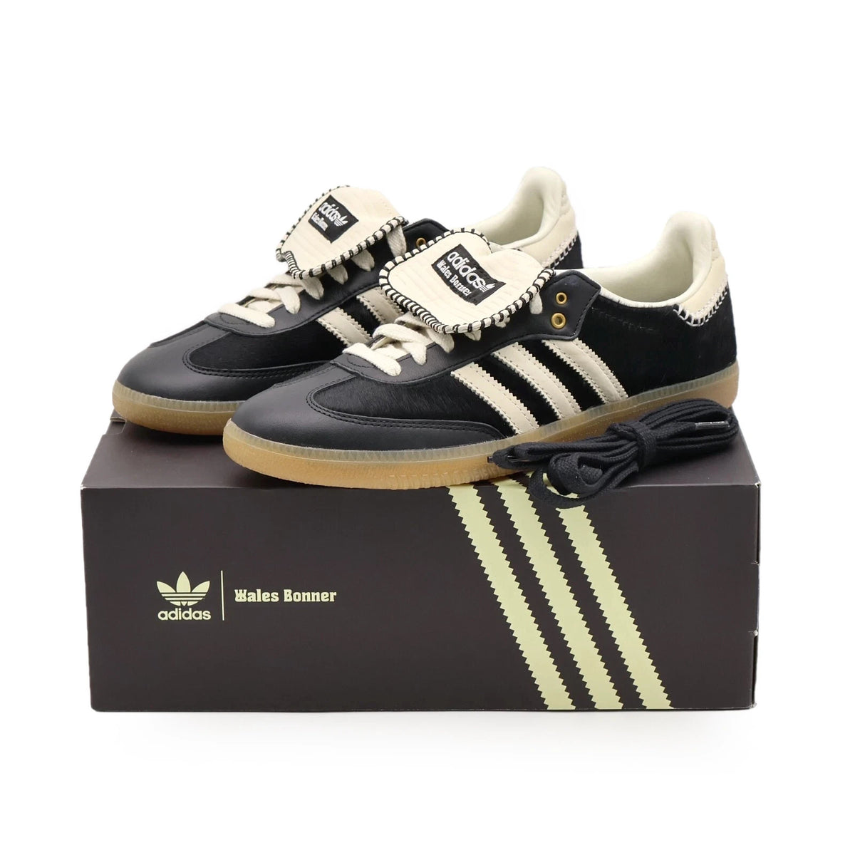 IE0580 Wales Bonner adidas Samba Pony Tonal Low Core Black Cream White (Men's)