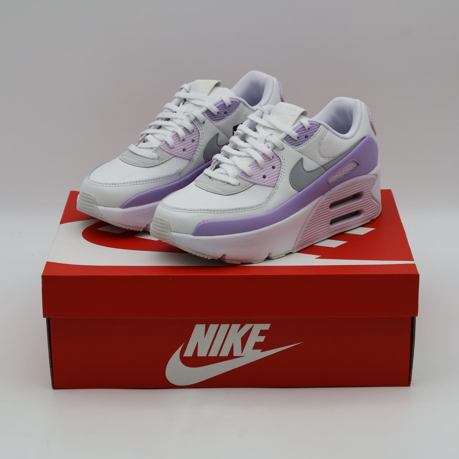 FD4328-113 Nike Air Max 90 LV8 White Hydrangeas Summit White Wolf Grey (Women's)