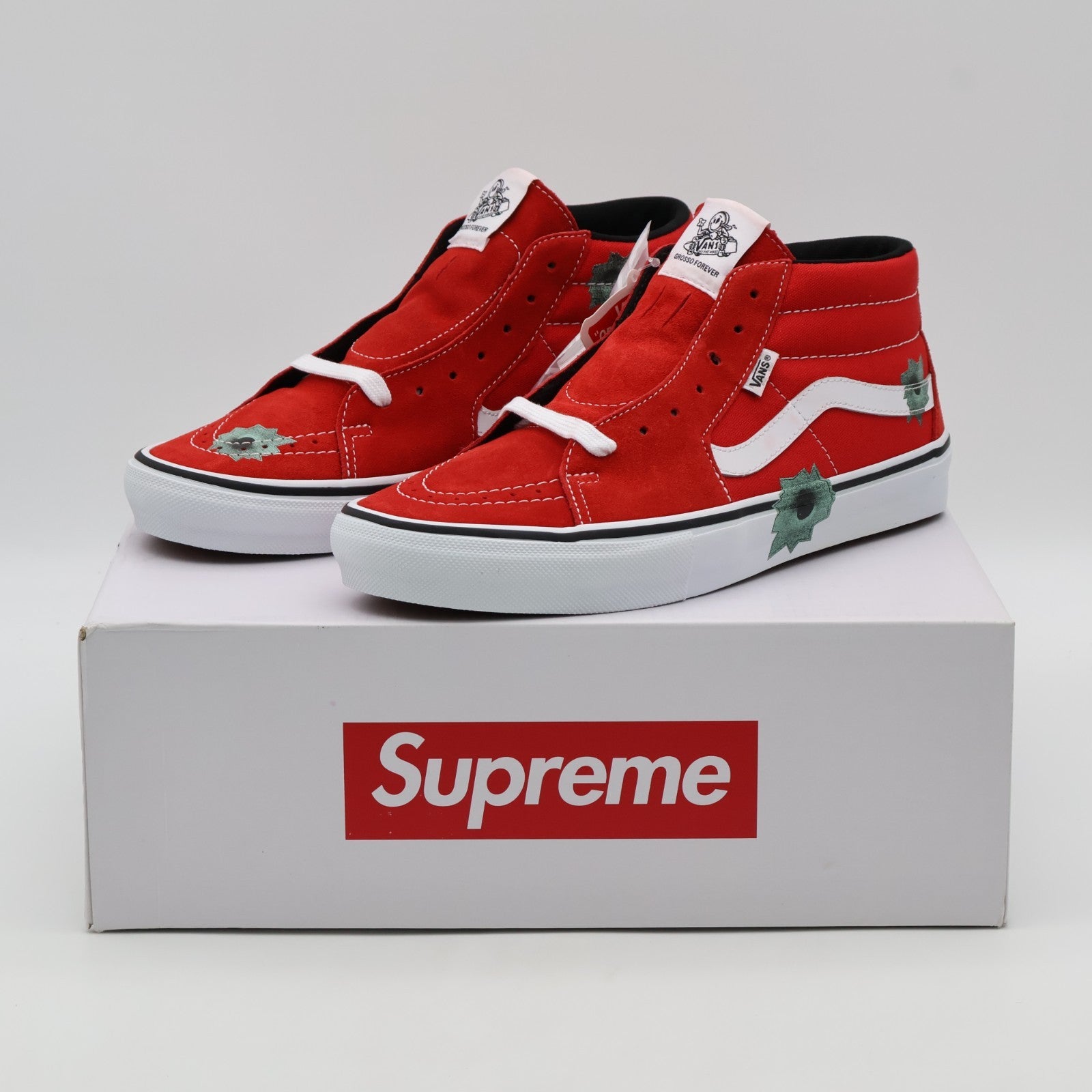 VN0A5KS1RED Nate Lowman Supreme Vans Skate Grosso Mid Bullet Hole Red (Men's)