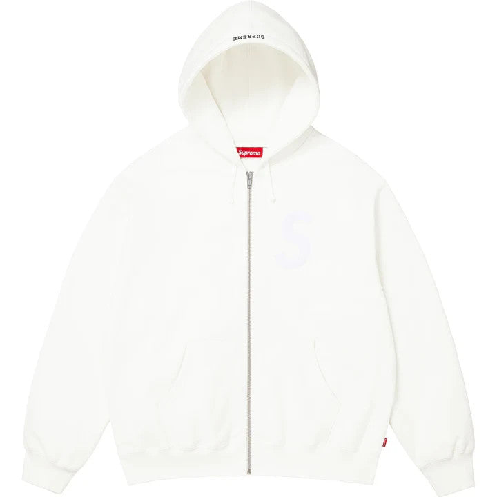 Supreme S Logo Zip Up Hooded Sweatshirt (25FW) White