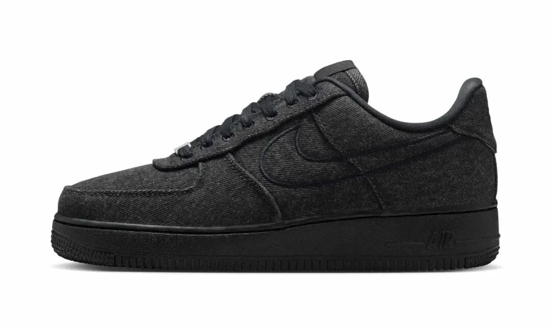 IM7809-010 Nike AIR FORCE 1 '07 LV8 BLACK/BLACK-WHITE-METALLIC SILVER (Women's)