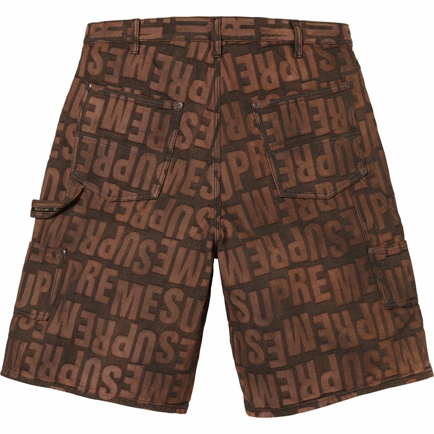 Supreme Repeat Jacquard Double Knee Denim Short Dark Brown