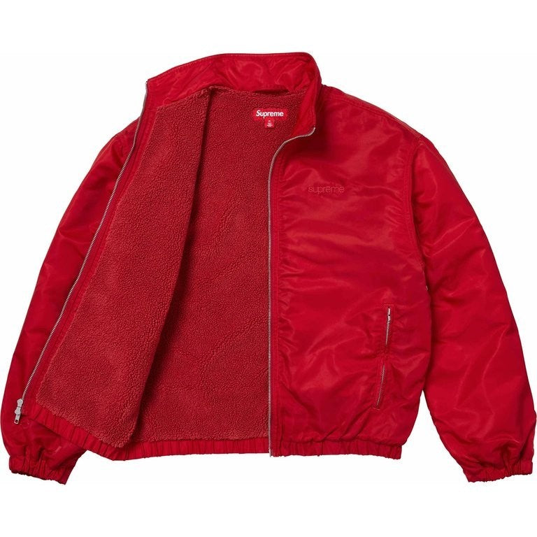 Supreme Stand Collar Lined Nylon Jacket Red