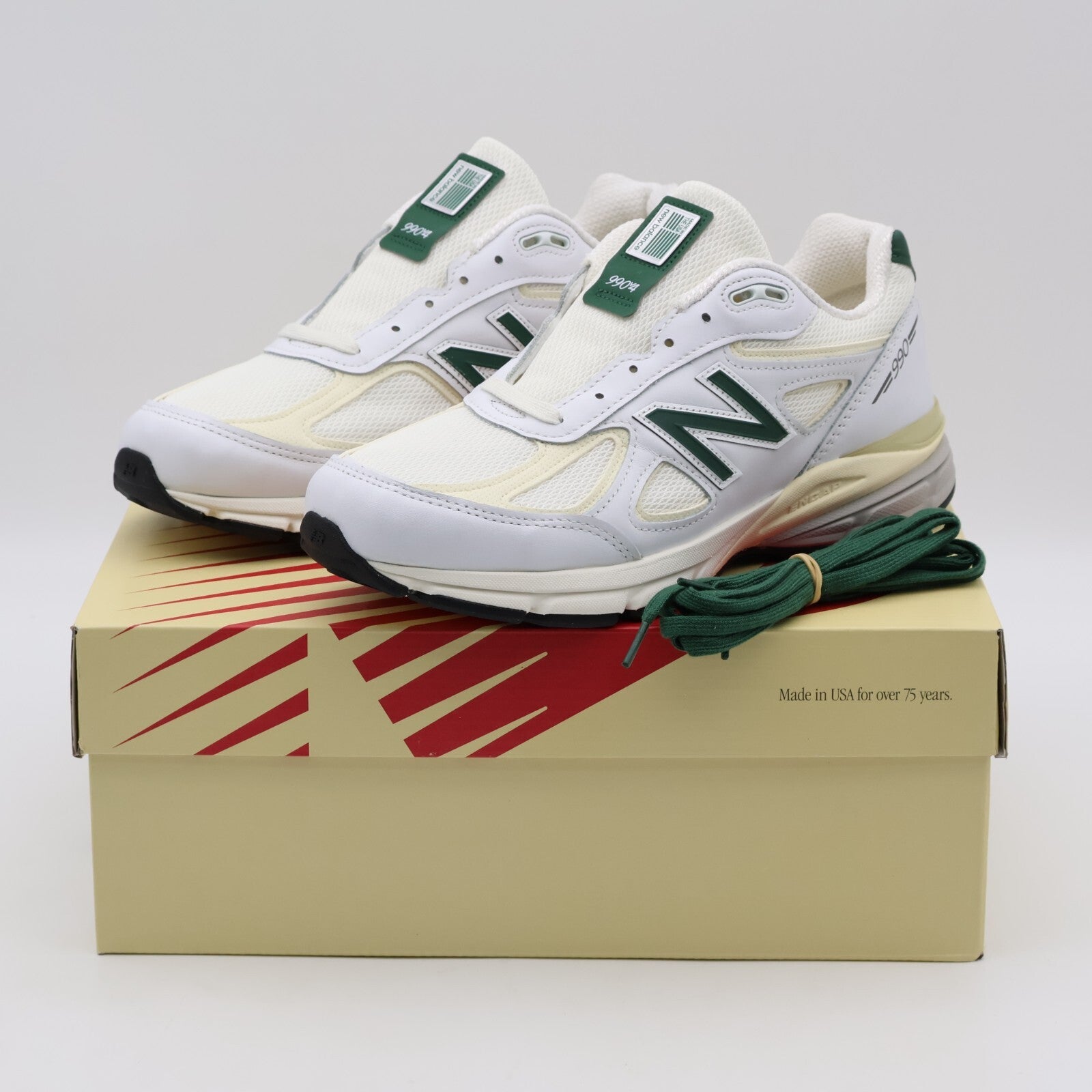U990TC4 New Balance 990V4 White Green Made in USA (Men's)