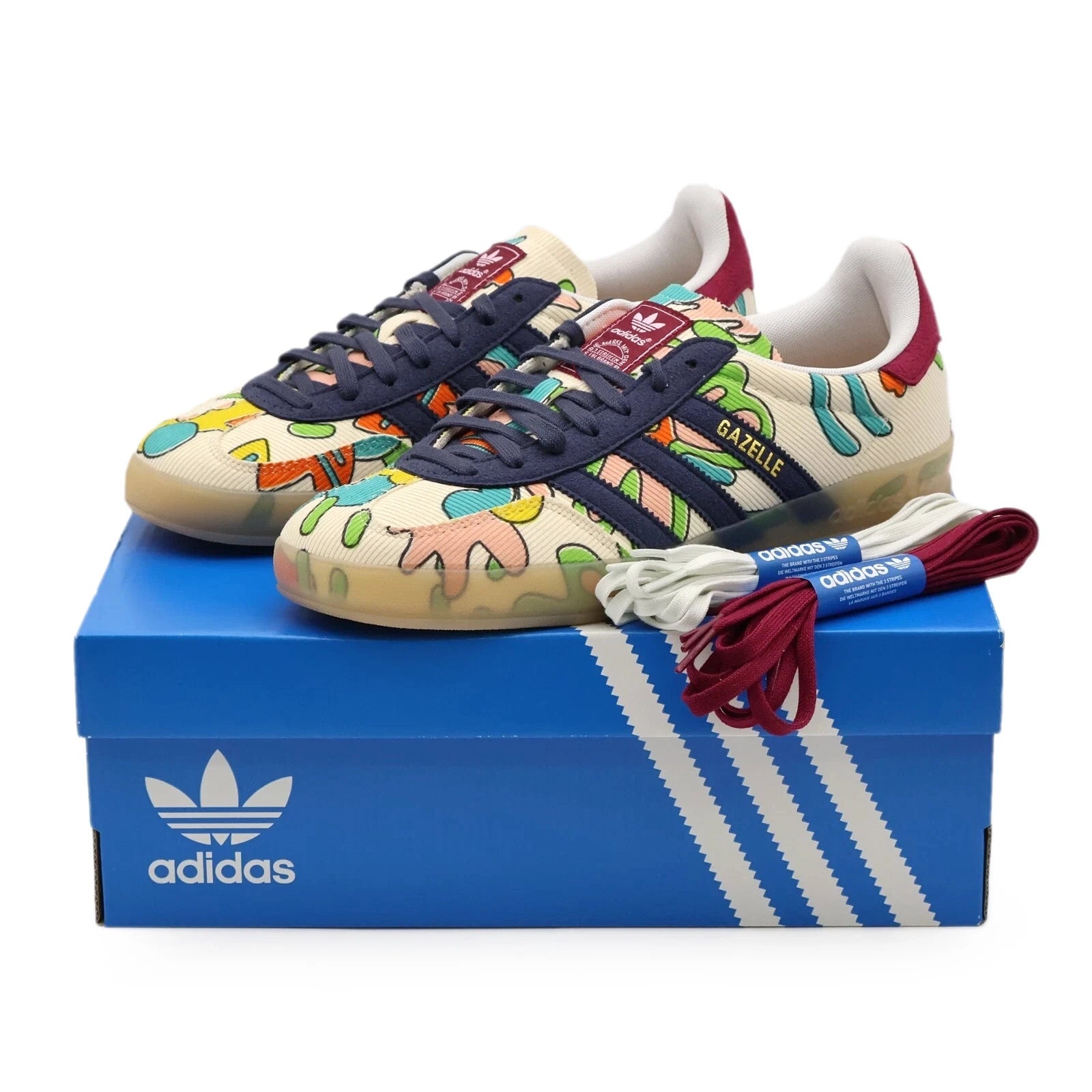 IG2849 Sean Wotherspoon à adidas Gazelle Indoor Corduroy Ecru Tint Shadow Navy