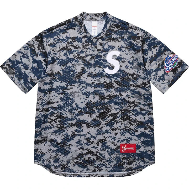 Supreme S Logo Baseball Henley Digi Camo