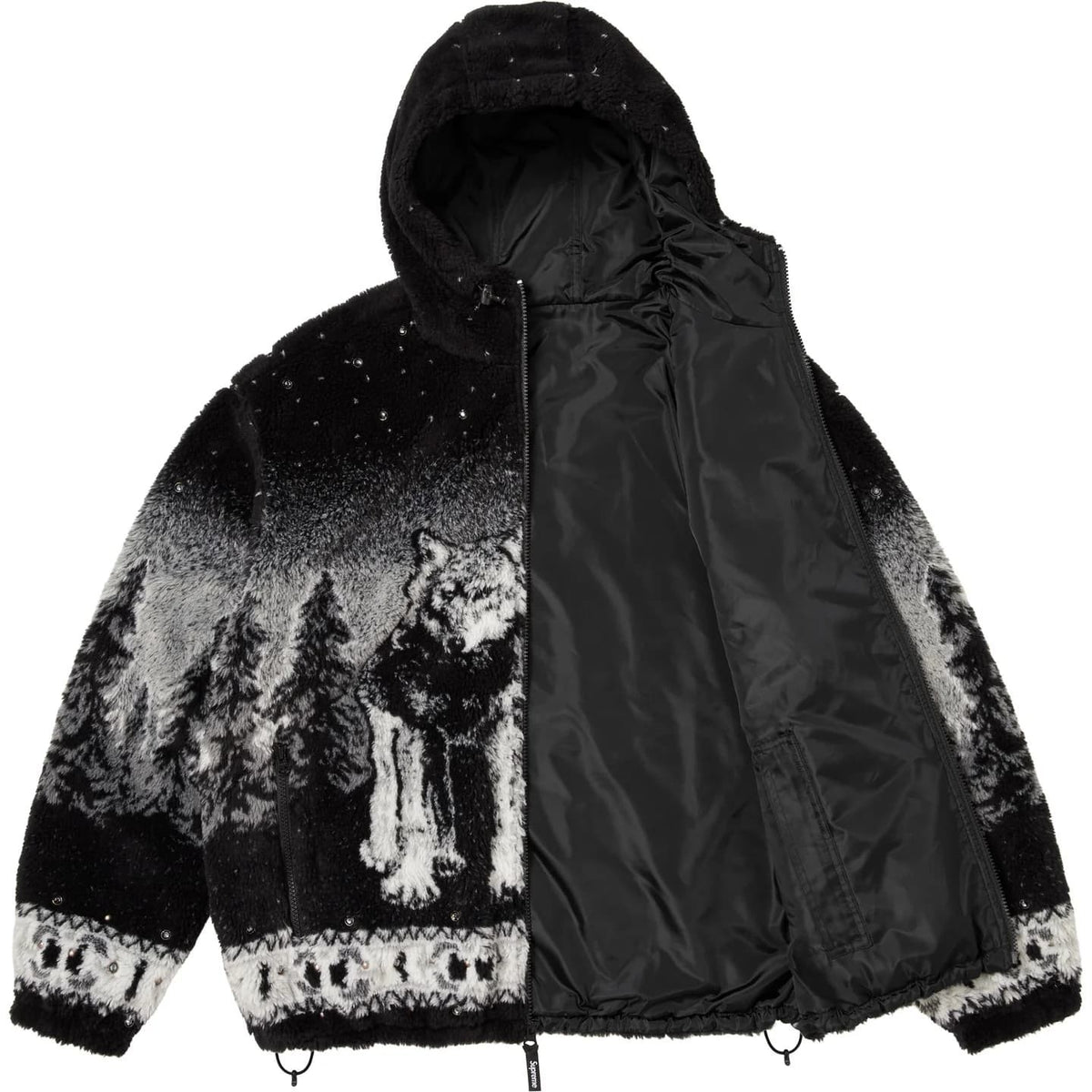 Supreme B.B. Simon Reversible Hooded Fleece Jacket Black