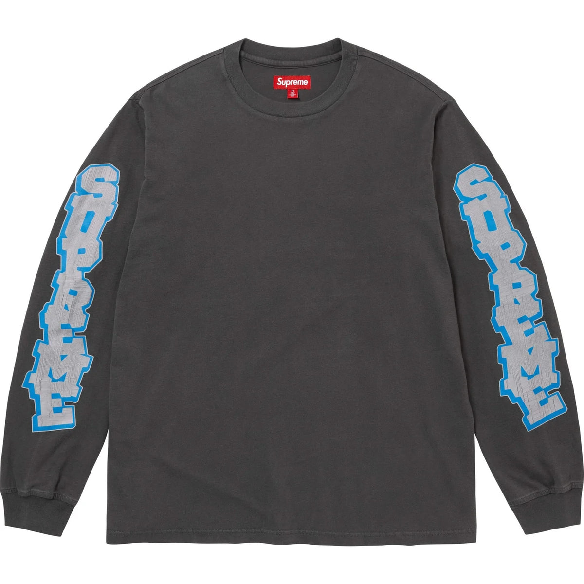 Supreme Cracked Sleeve L/S Top Washed Black