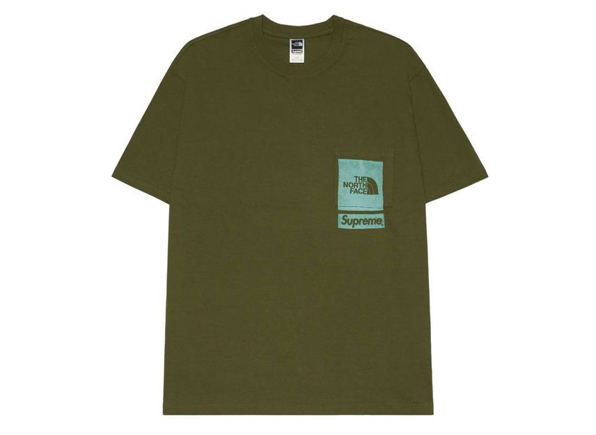 Supreme The North Face Printed Pocket Tee Olive