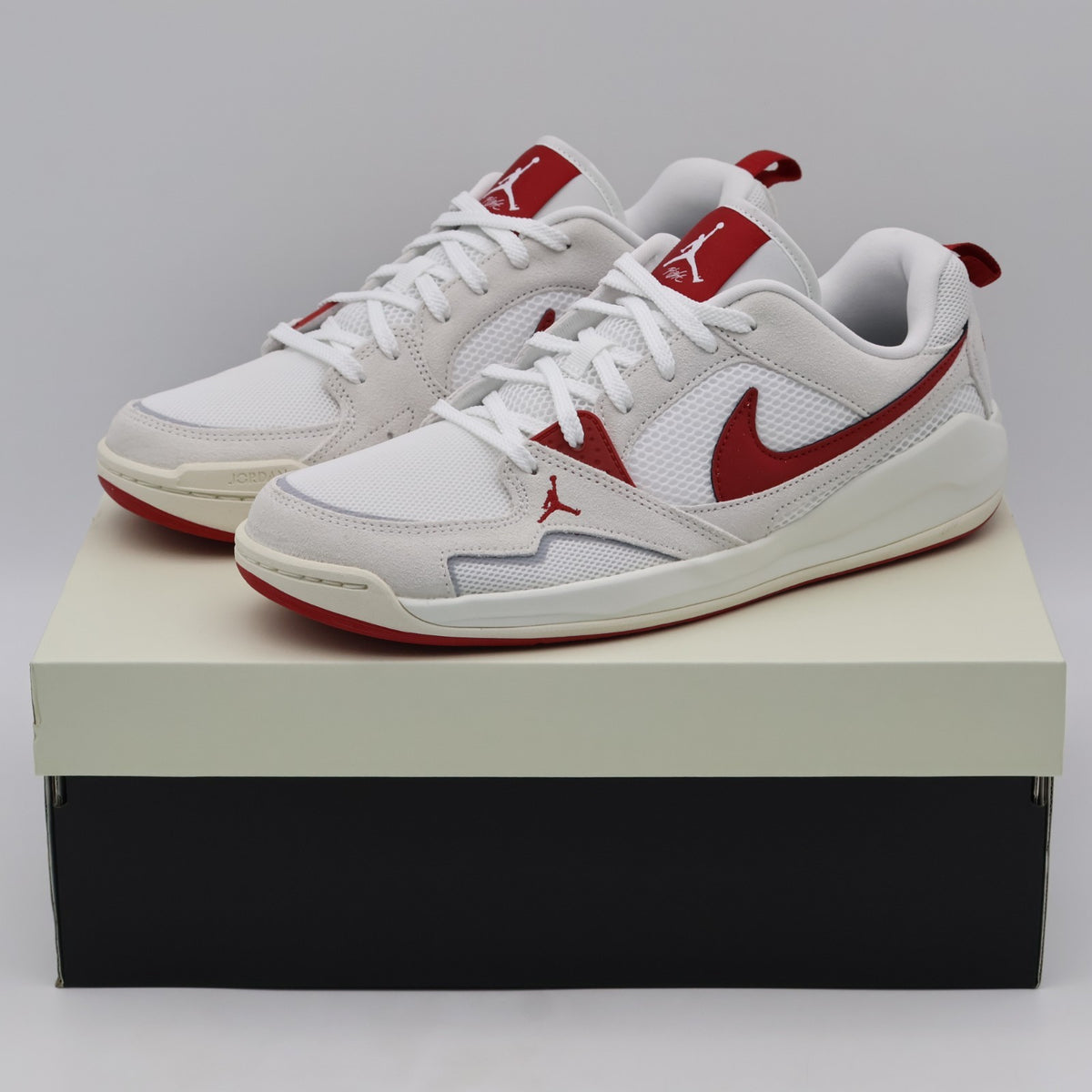 HJ6777-116 Nike Jordan CMFT Era White Sail Black Varsity Red (Men's)