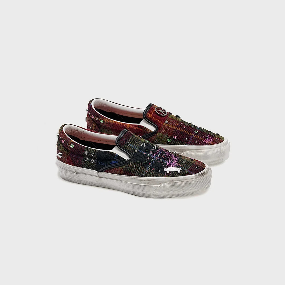 VN000E96BJN Harris Tweed à Vans Premium Classic Slip-On "Tweed Red/Blue" (Men's)
