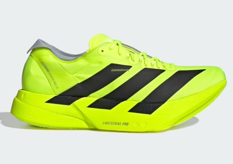 JR6364 adidas Adizero Adios Pro 4 Lucid Lemon Core Black Halo Silver (Men's)