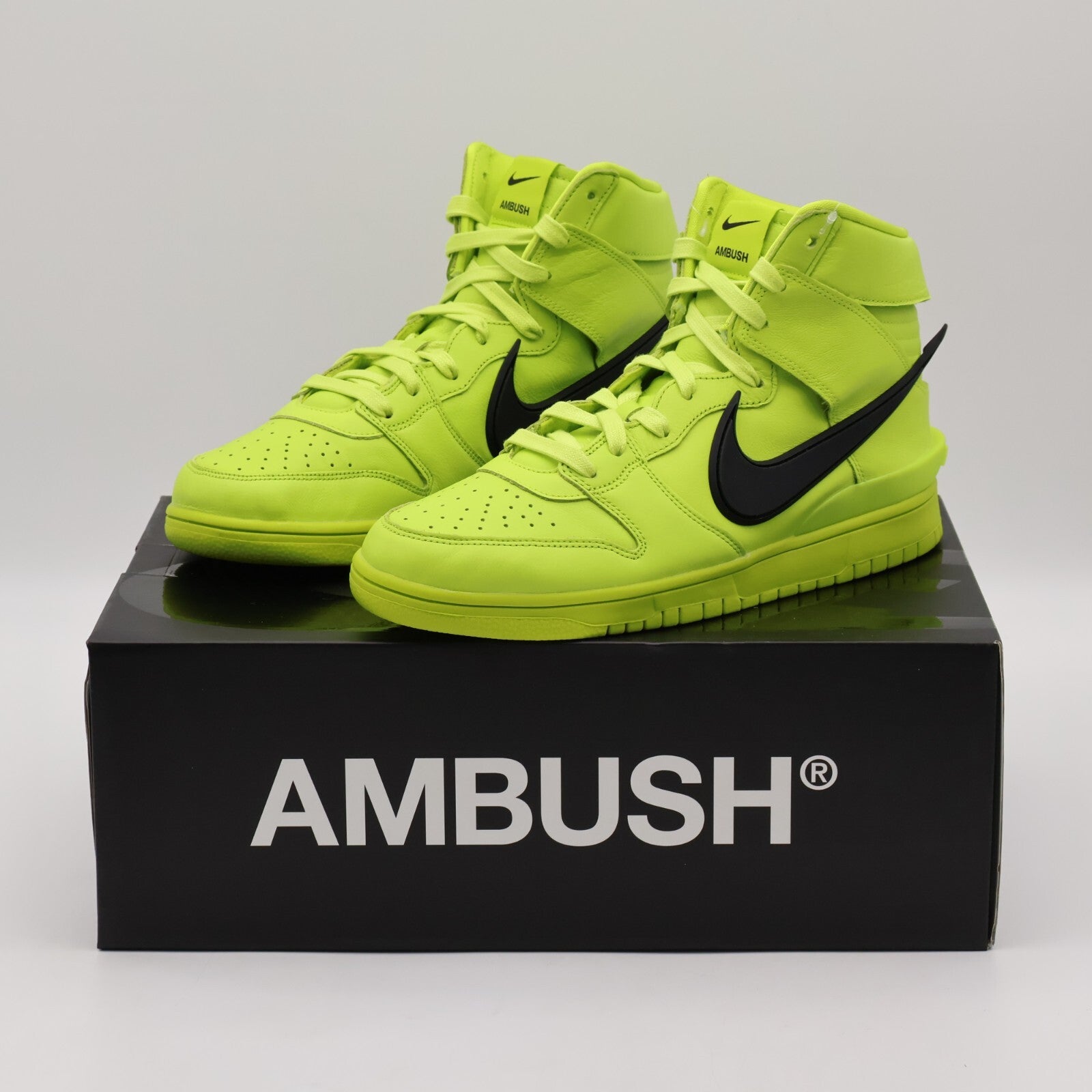 CU7544-300 Nike Dunk High AMBUSH Flash Lime Atmic Green Black (Men's)