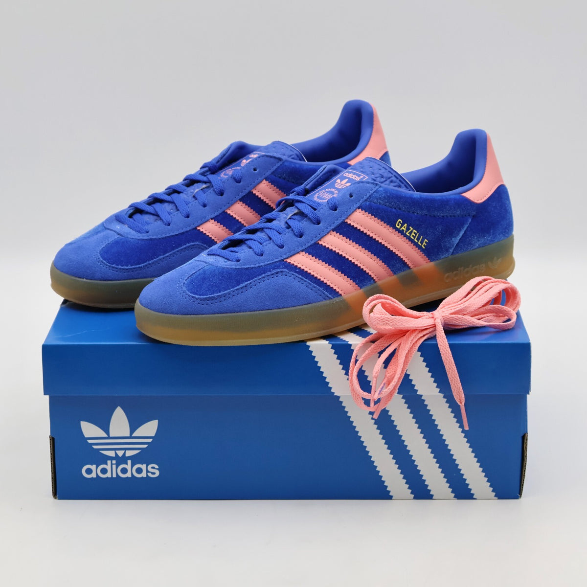 IG6785 adidas Originals Gazelle Indoor Blue Semi Pink Spark Gum (Women's)