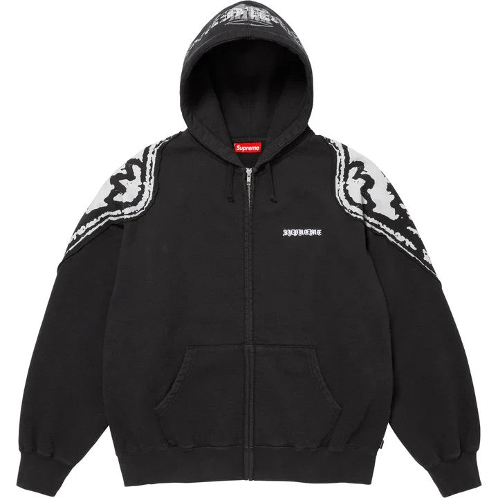 Supreme Wings Zip Up Hooded Sweatshirt Black