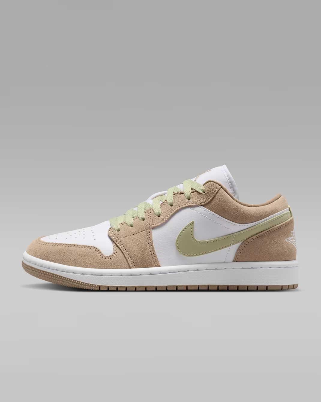 DC0774-204 Nike Air Jordan 1 Low Khaki/Olive Aura (Women's)