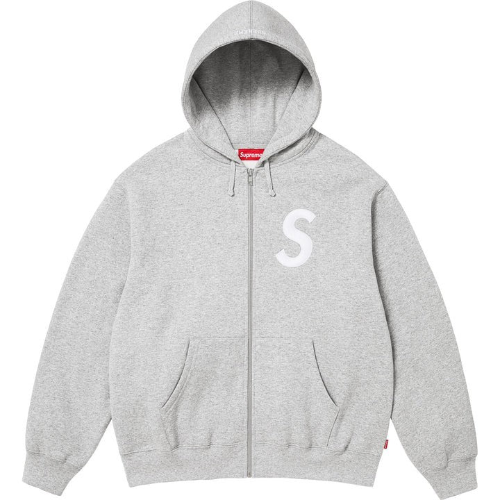Supreme S Logo Zip Up Hooded Sweatshirt (25FW) Heather Grey