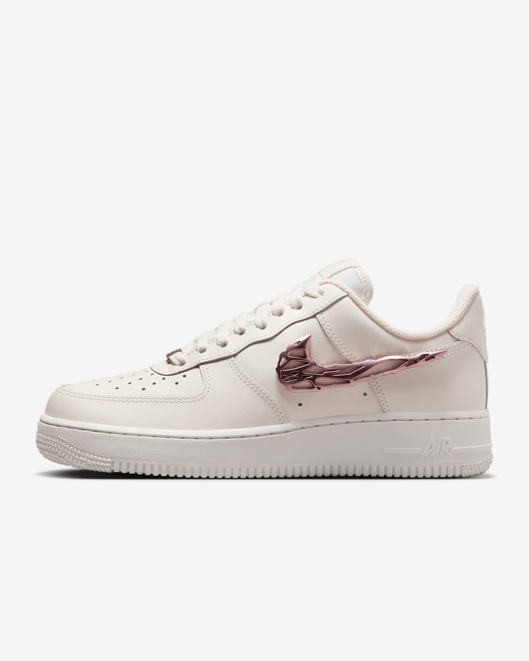 IF1686-161 Nike Air Force 1 Low Metallic Pink Swooshes (Women's)