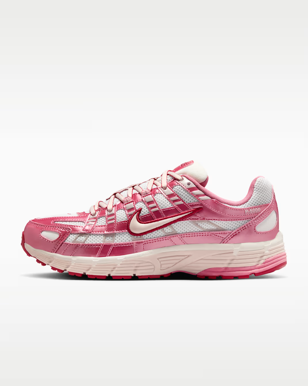 IO3496-100 Nike P-6000 Summit White Peony Team Crimson Silt Red (Women's)