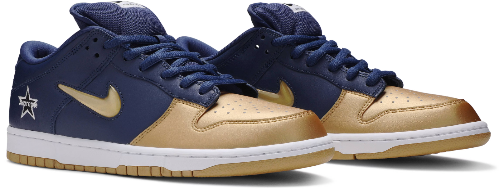CK3480-700 Supreme à Nike SB Dunk Low OG QS "Metallic Gold/Navy" (Men's)
