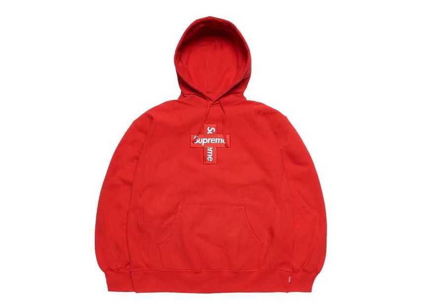 Supreme Cross Box Logo Hooded Sweatshirt Red