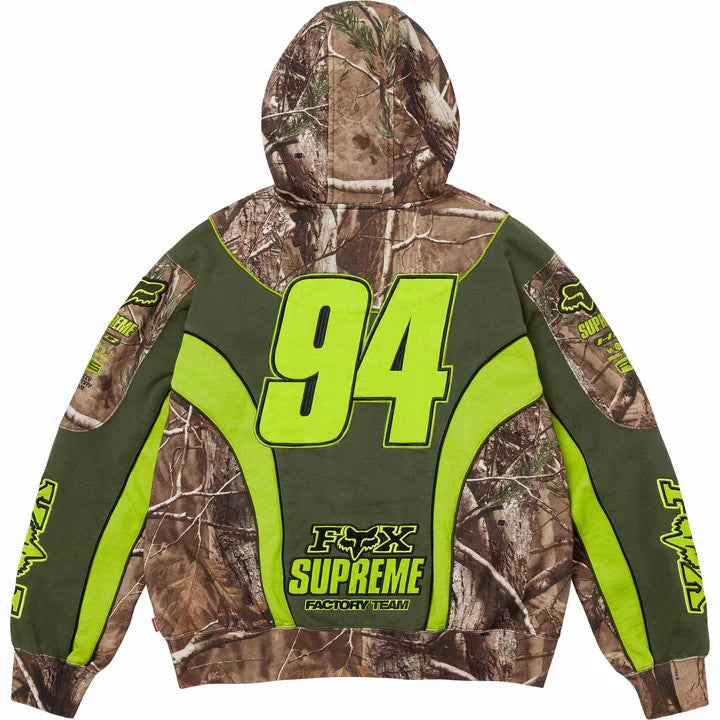 Supreme Fox Racing Zip Up Hooded Sweatshirt Camo