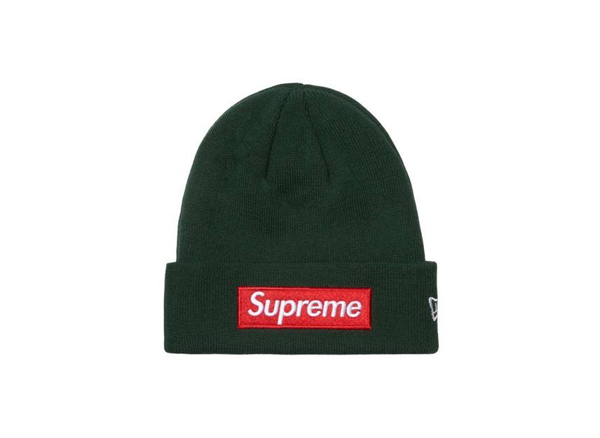 Supreme New Era Box Logo Beanie Dark Pine