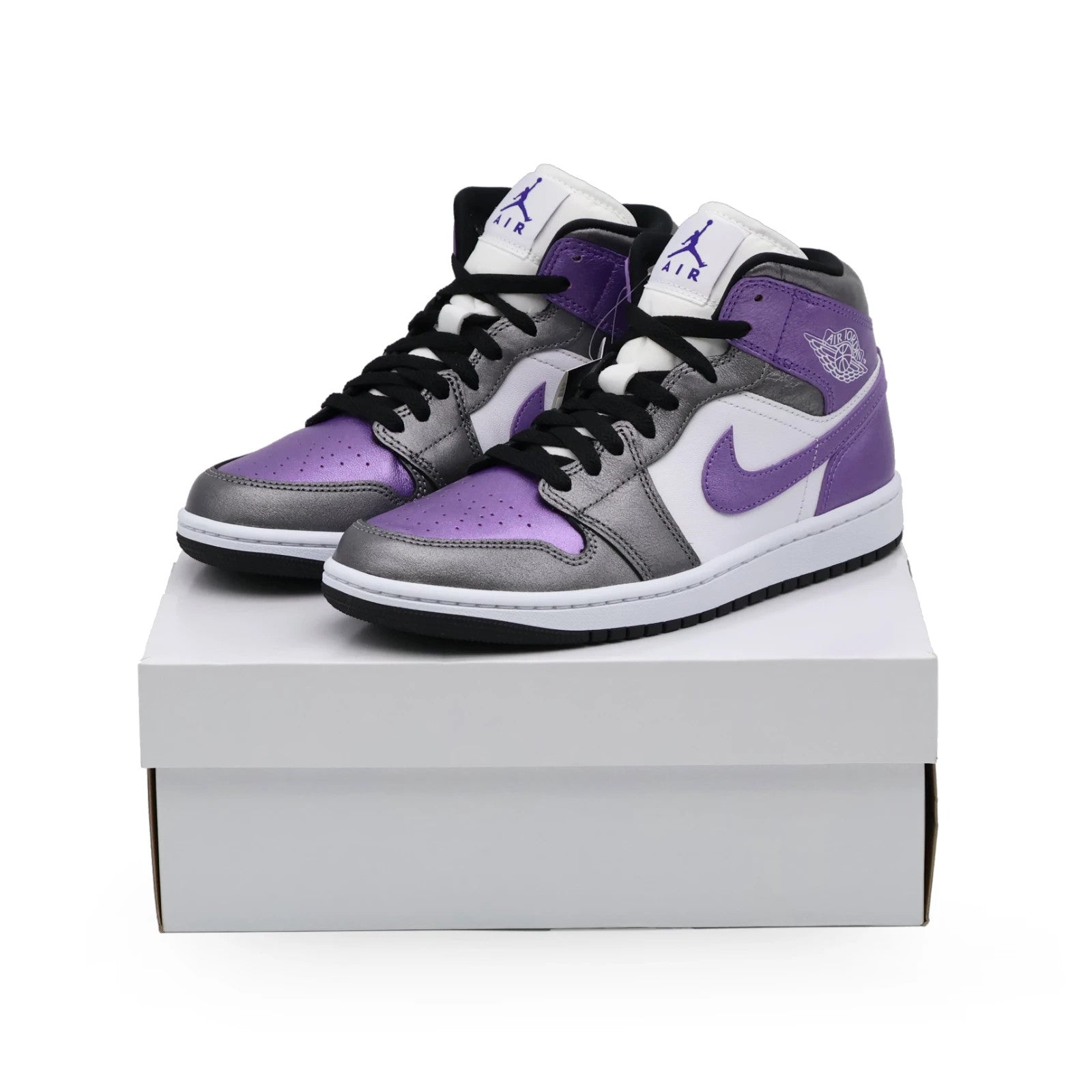 HJ5911-105 Nike Women's Air Jordan 1 Mid Metallic Purple (Women's)