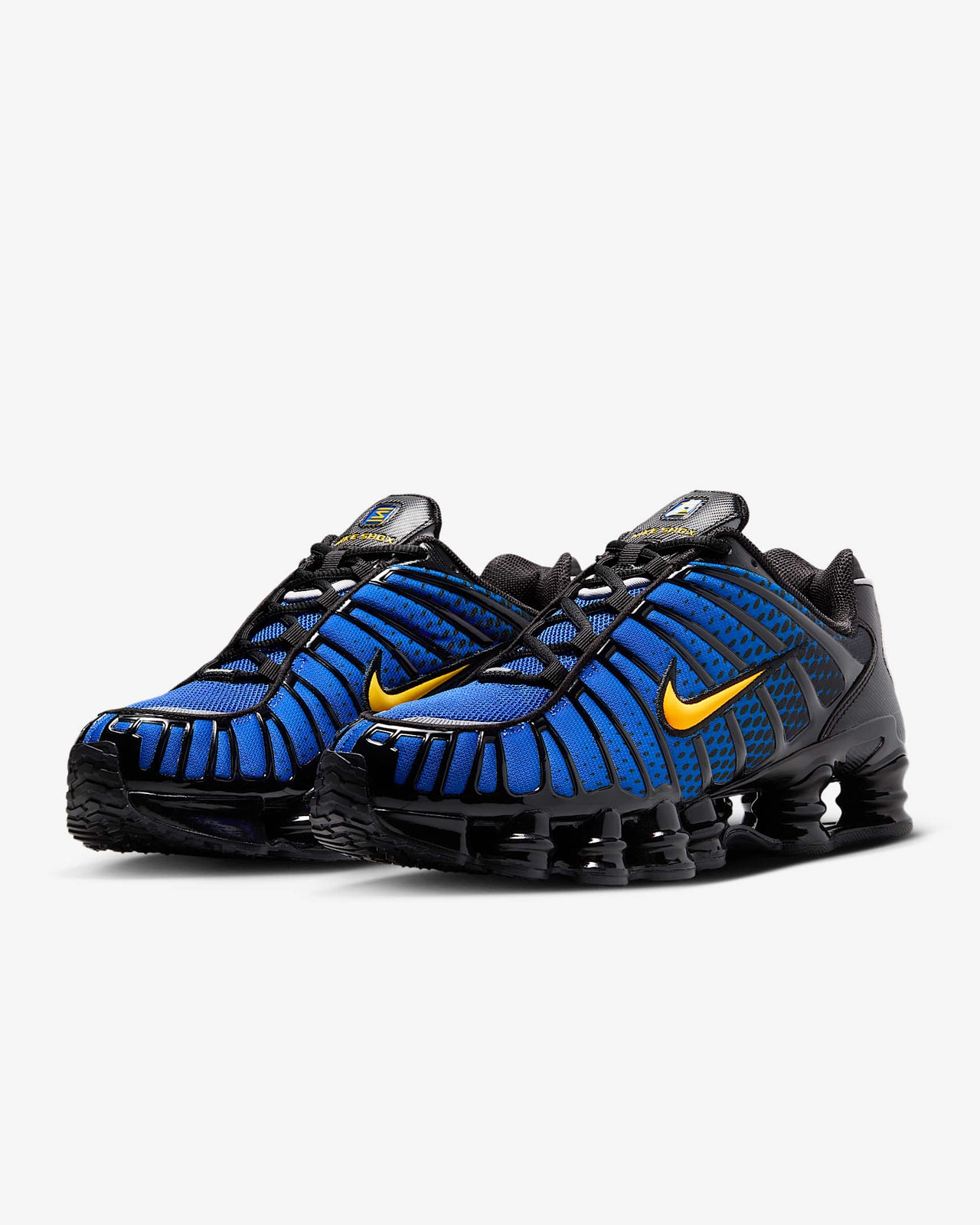 IB7670-001 Nike Shox TL Black Varsity Maize Metallic Silver Lyon Blue (Men's)